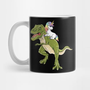 Unicorn Riding T-Rex Gift Mug